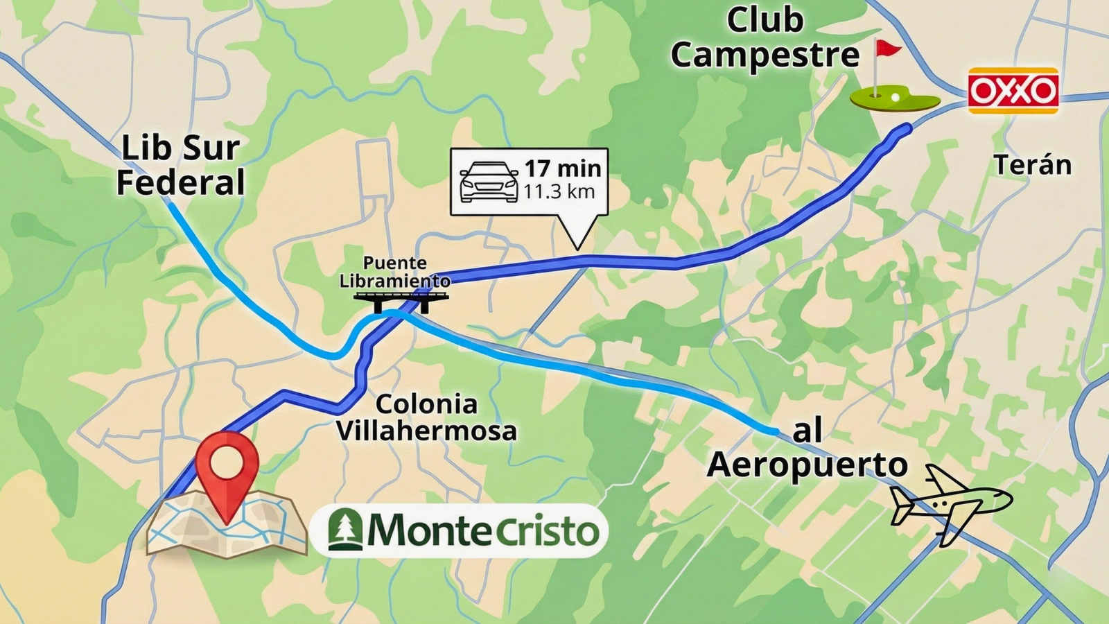 Acceso principal al desarrollo Montecristo